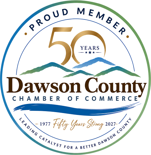 Dawson County Chamber of Commerce anniversary badge